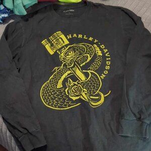 Harley Davidson Long Sleeve T-Shirt Black Size XL